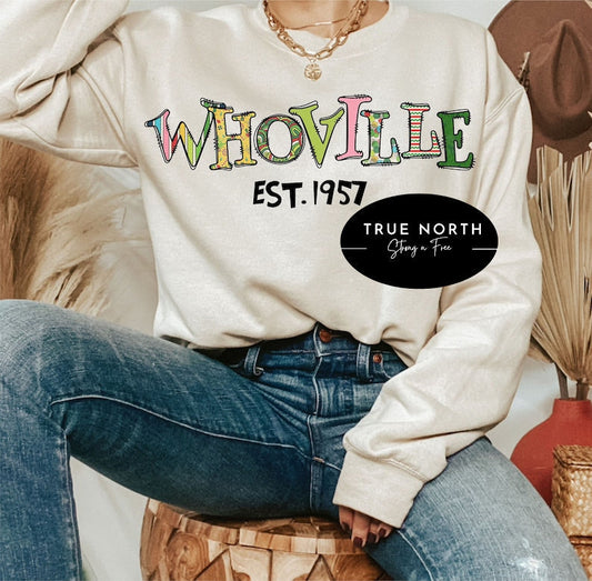 Christmas Grinch Whoville Sweatshirt or T-Shirt - Festive Holiday Clothing .