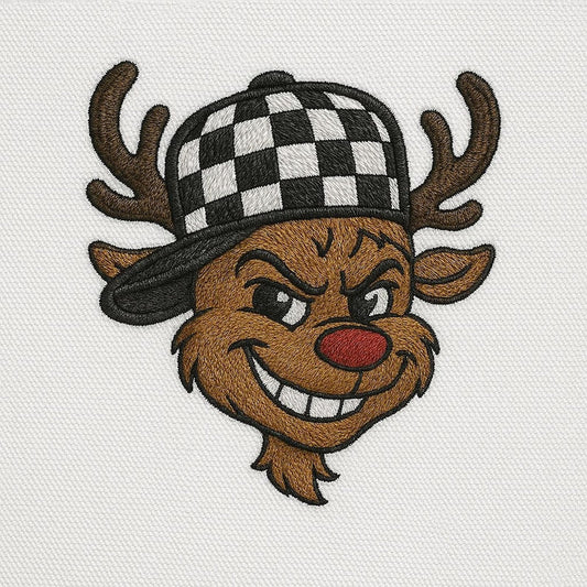 Embroidered Festive Christmas Holiday Reindeer Sweatshirt