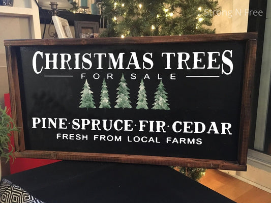 Rustic Wooden Christmas Sign  |  Framed Old Traditional Sign Handmade | farmhouse decor