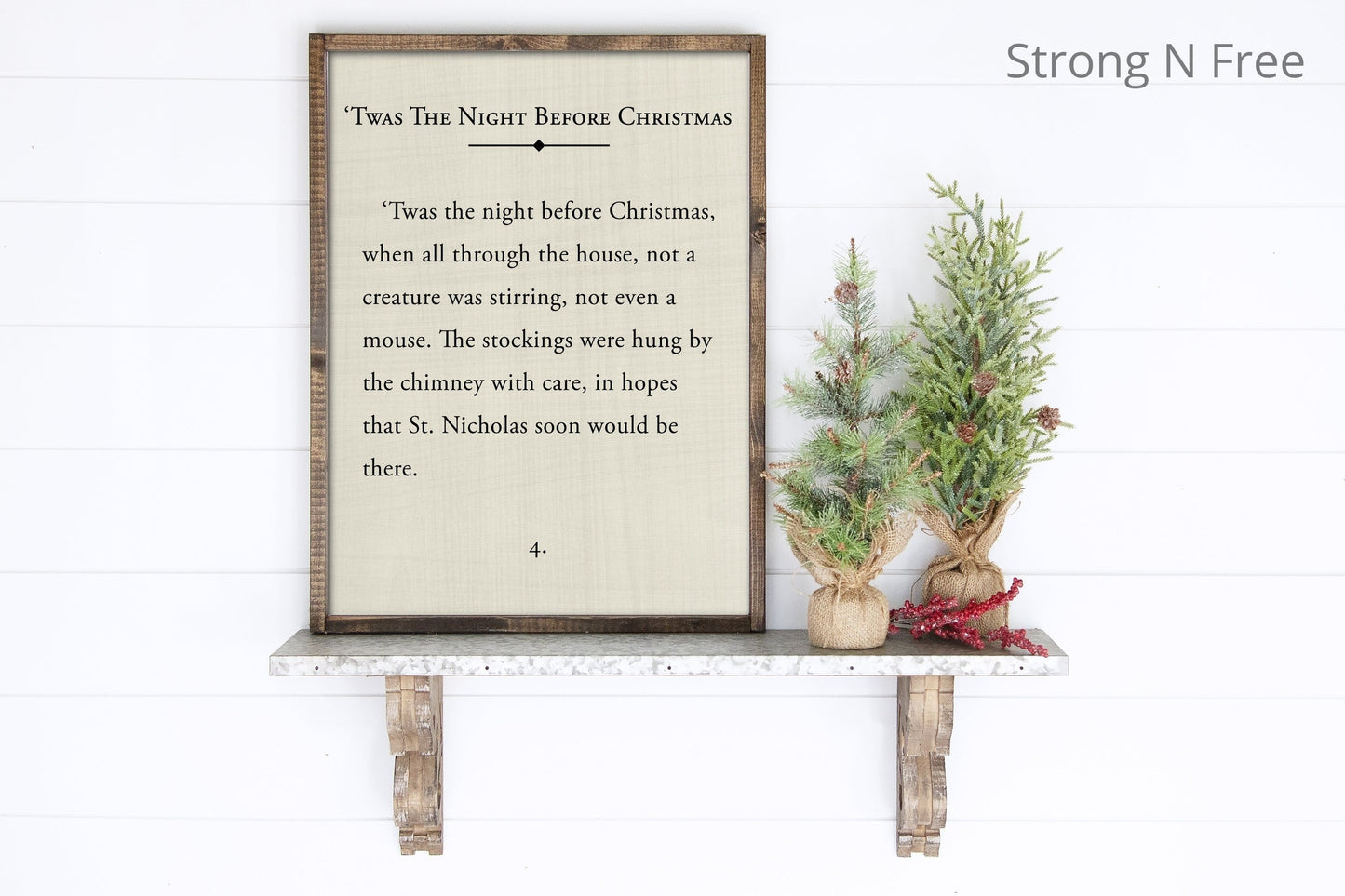 Twas the Night Before Christmas Sign | Christmas Decor | Book Page Sign | Wood Sign | Farmhouse Sign | Farmhouse Decor | Farmhouse Style