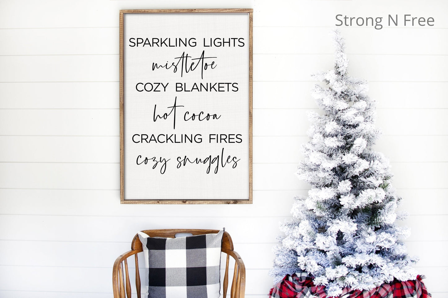 Rustic Wooden Christmas Sign  |  Framed Old Traditional Sign Handmade | farmhouse decor