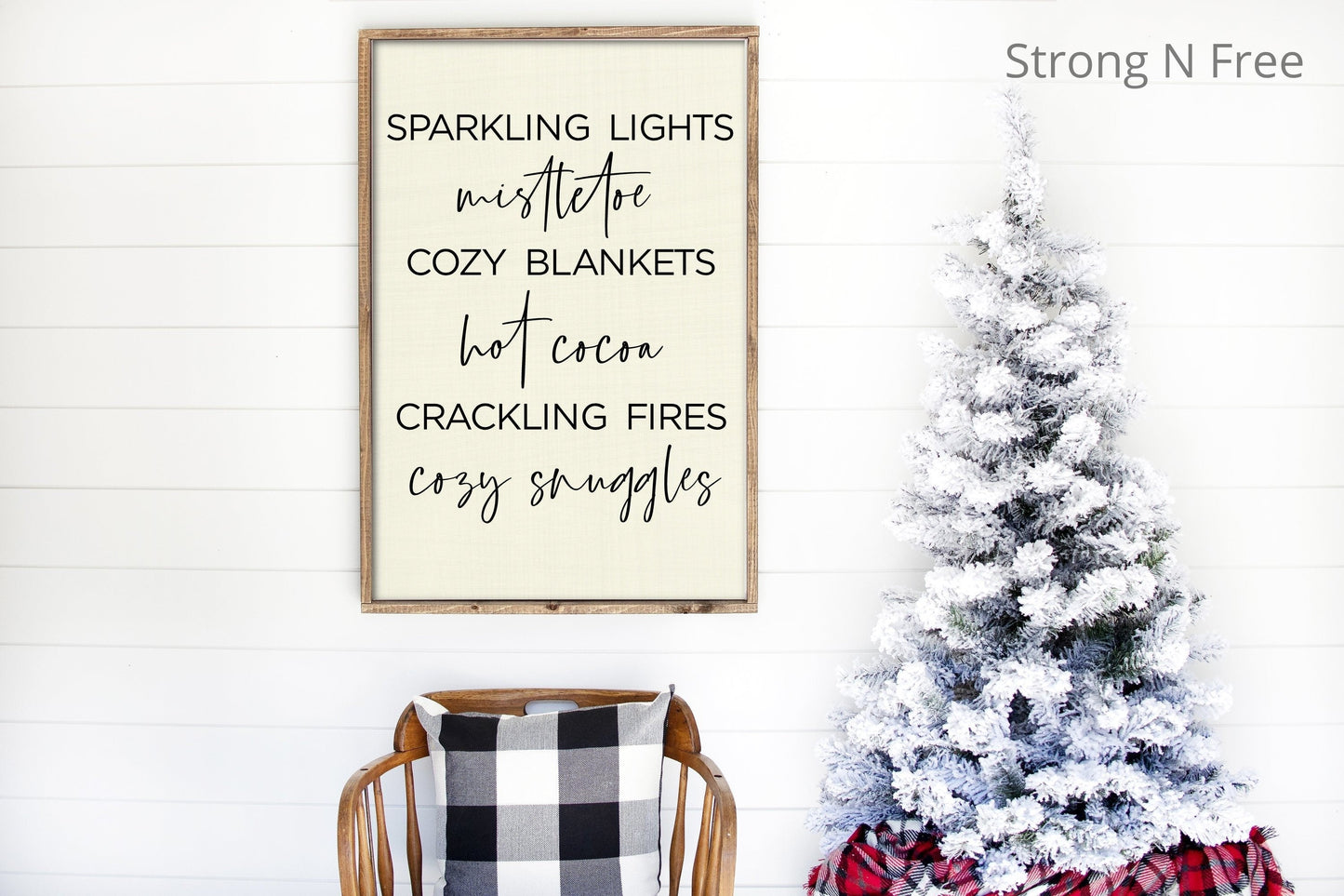 Rustic Wooden Christmas Sign  |  Framed Old Traditional Sign Handmade | farmhouse decor