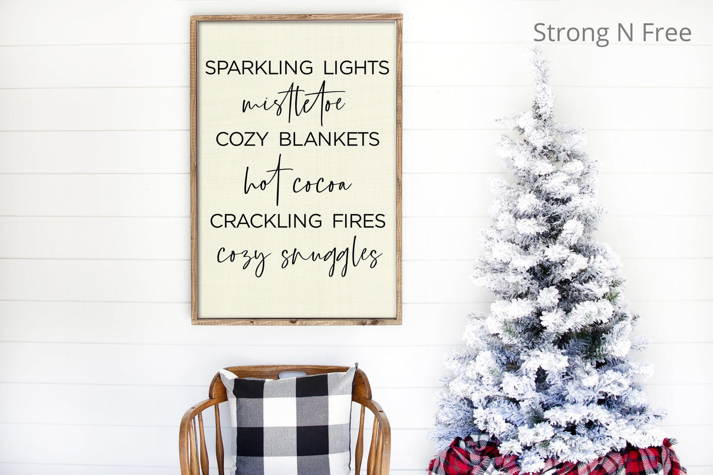 Rustic Wooden Christmas Sign  |  Framed Old Traditional Sign Handmade | farmhouse decor