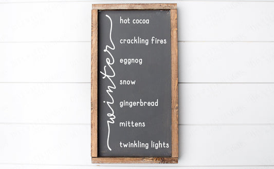 Wooden Sign Winter Bucket List, Winter Tiered Tray Decor, Christmas Tray Fillers, Christmas Tray