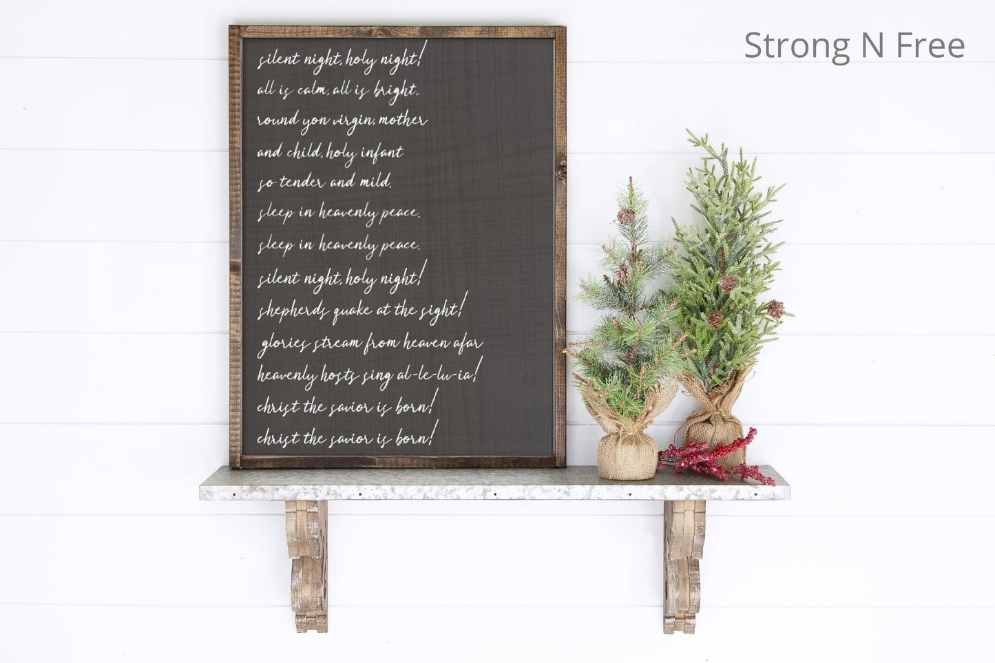 Silent night Holy night wood sign | Christmas mantel decor | Holiday mantel sign