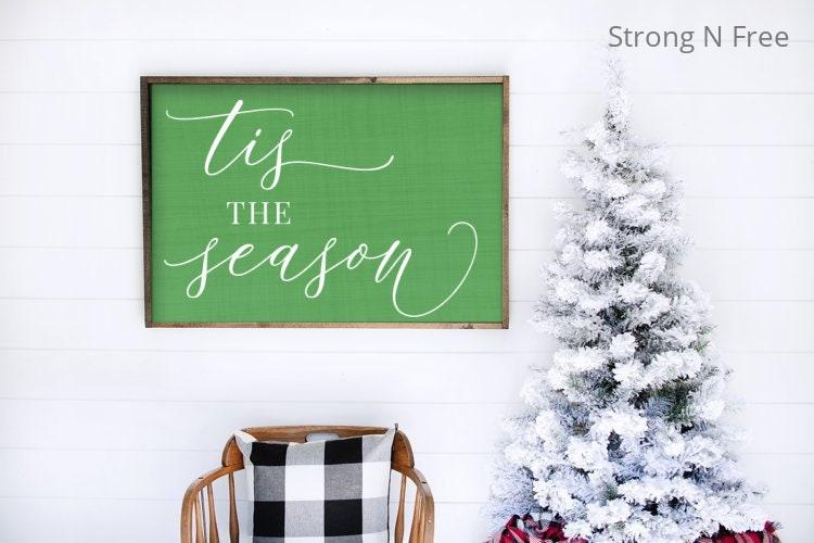 Tis the Season, Large Merry Christmas Wood Sign,