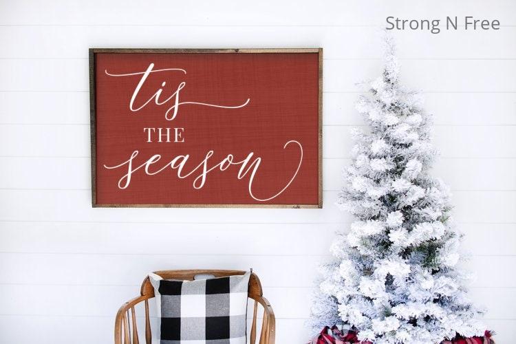 Tis the Season, Large Merry Christmas Wood Sign,
