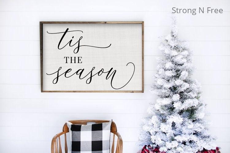 Tis the Season, Large Merry Christmas Wood Sign,