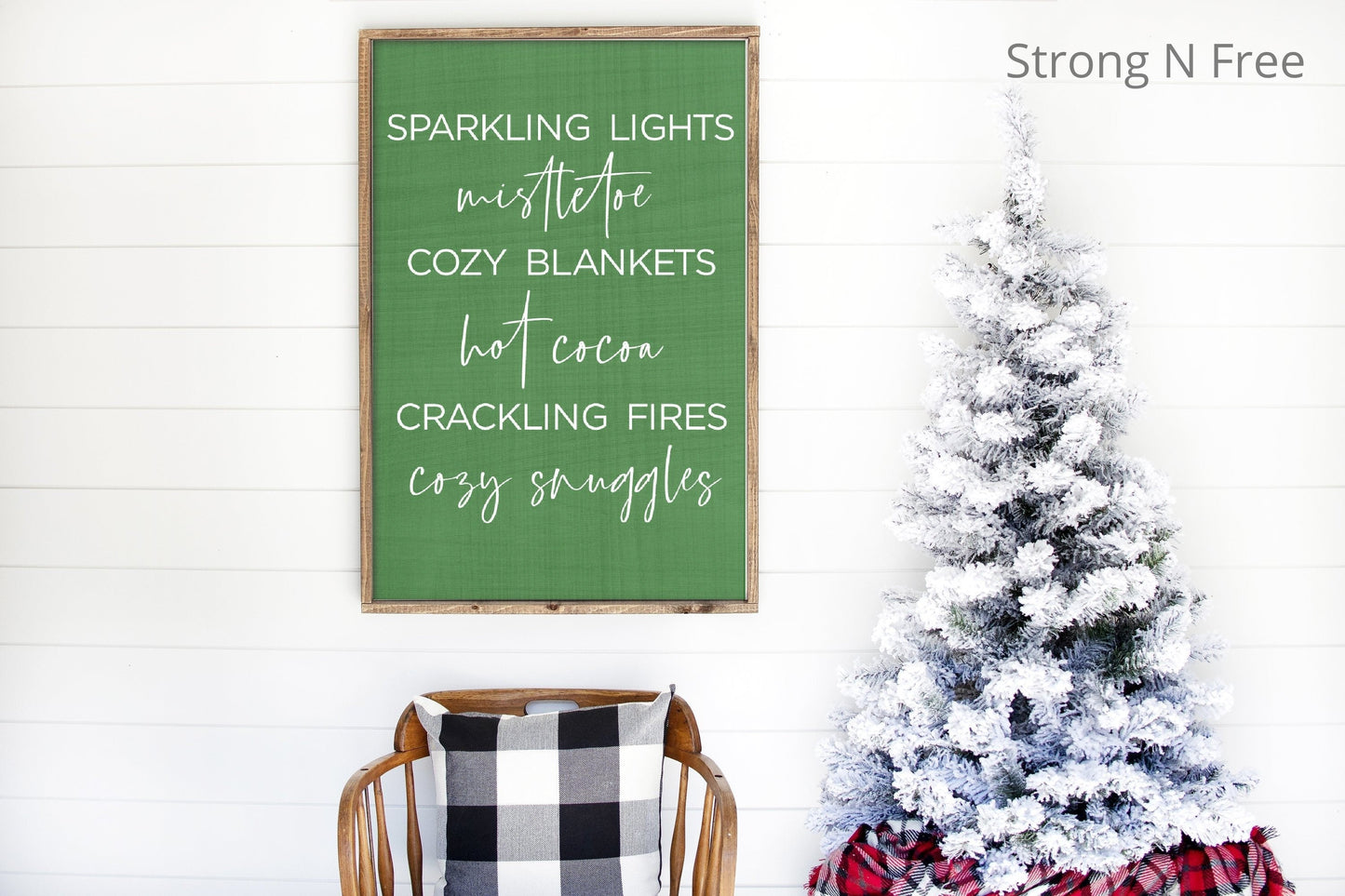 Rustic Wooden Christmas Sign  |  Framed Old Traditional Sign Handmade | farmhouse decor