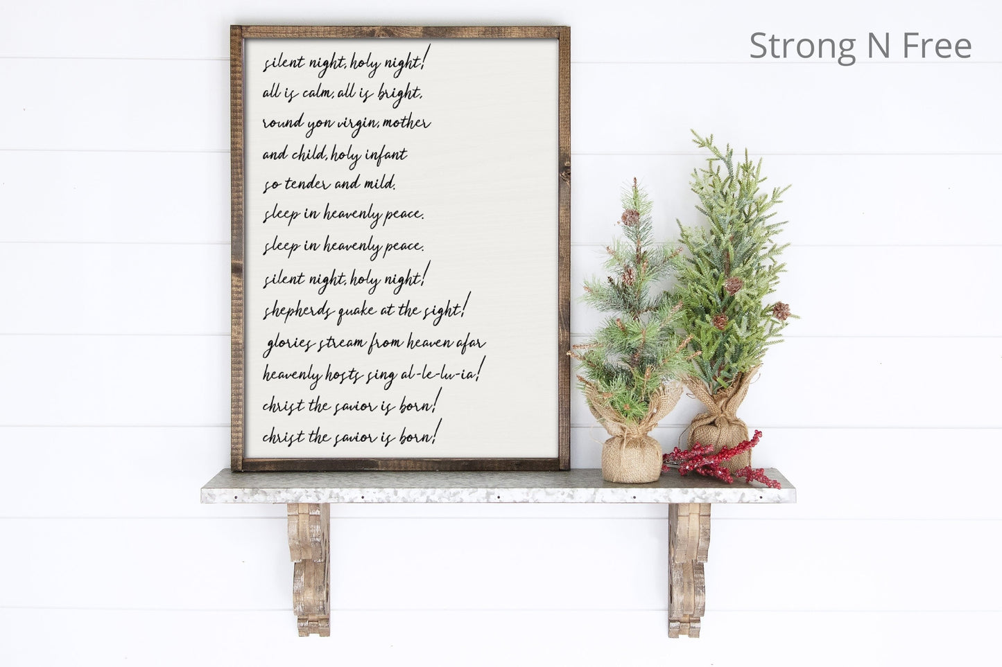 Silent night Holy night wood sign | Christmas mantel decor | Holiday mantel sign