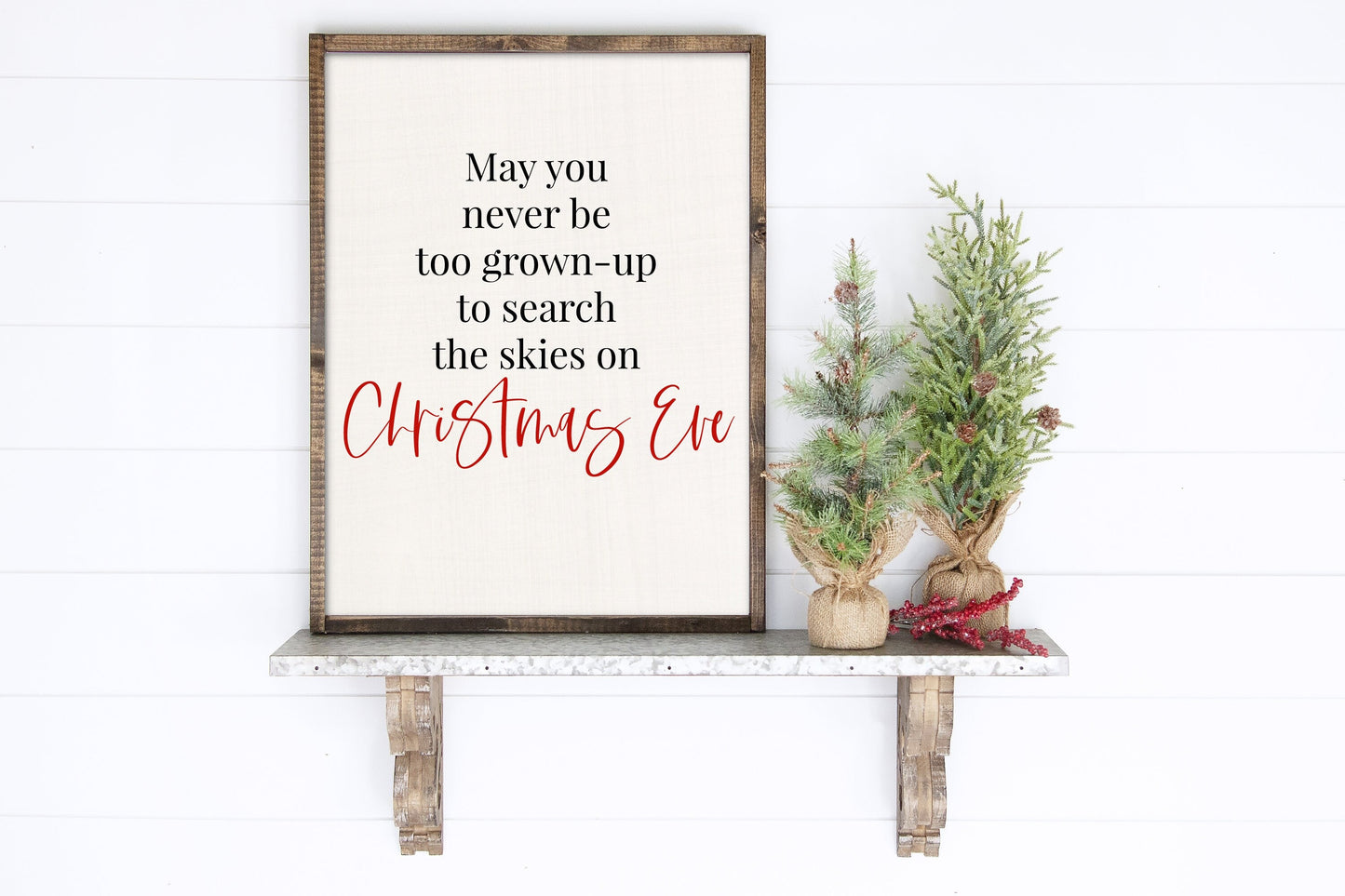 May You Never Be To Old To Search The Skies On Christmas Eve Wood Sign, Christmas Wooden Signs, Farmhouse Christmas, Santa Sign