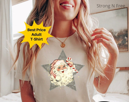 Vintage Santa Tee, Retro Santa Claus Shirt, Comfort Colors, Vintage Christmas Shirt, Retro Christmas Tee, Classic Christmas TShirt .