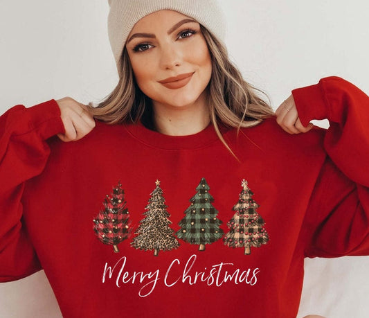 Christmas Sweatshirt, Christmas Sweater, Christmas Crewneck, Christmas Tree Sweatshirt, Holiday Sweaters for Women, Winter Sweatshirt .