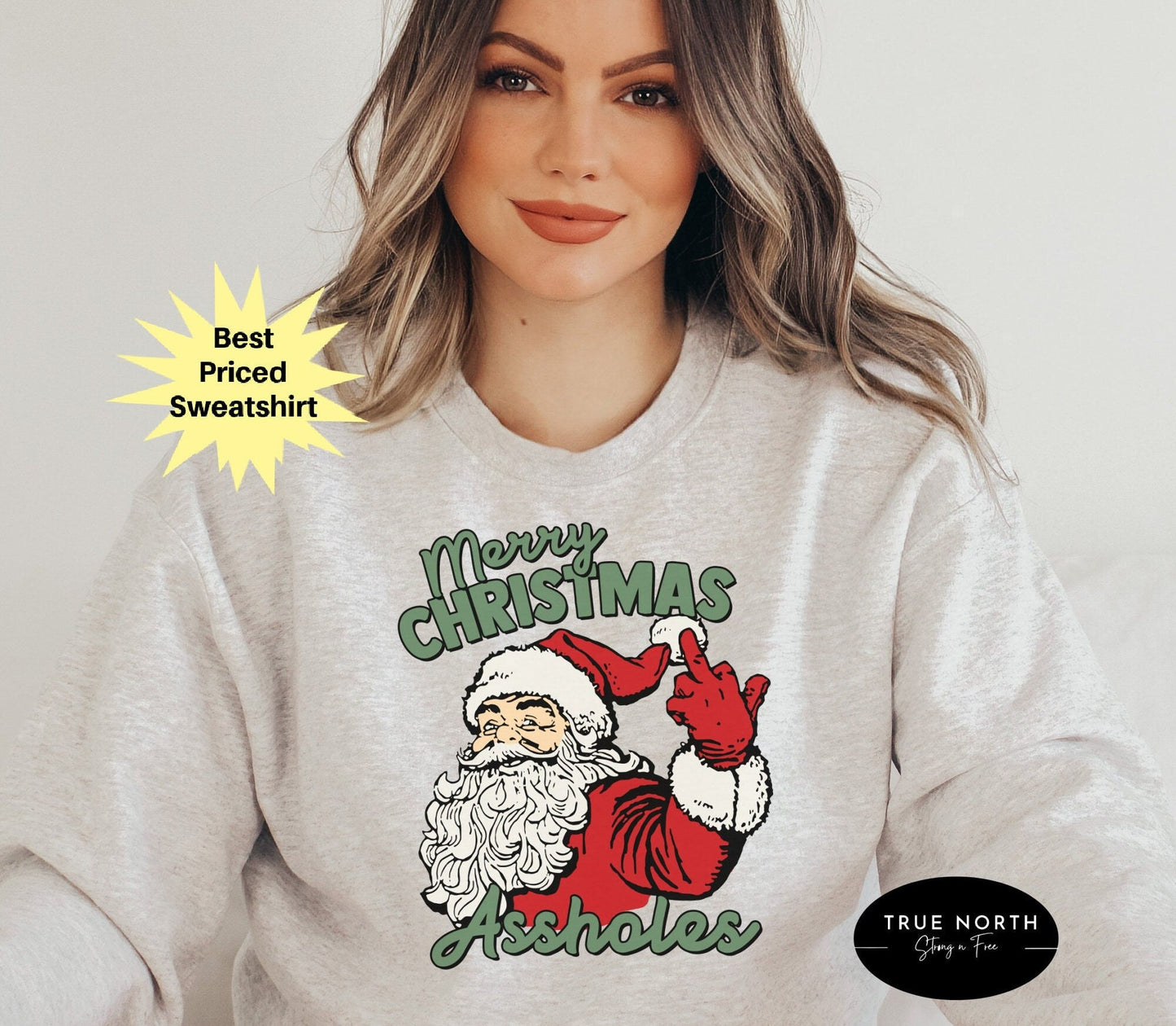 Merry Christmas Assholes Humorous Santa Shirt