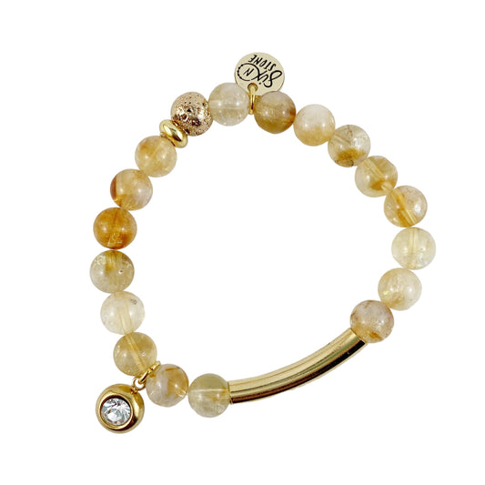 Citrine Gold Banded Bracelet