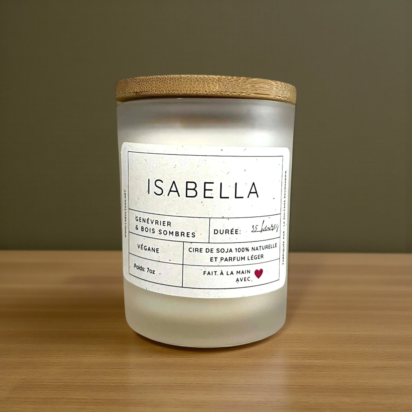 ISABELLA genévrier et bois sombres