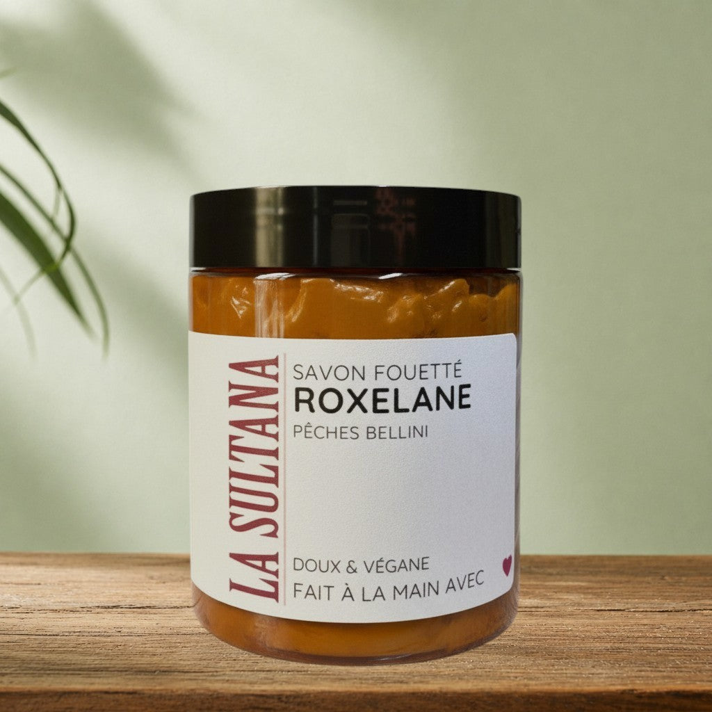 Savon fouetté ROXELANE pêches Bellini