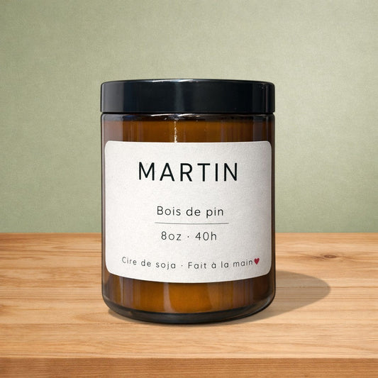 Bougie de soya MARTIN bois de pin