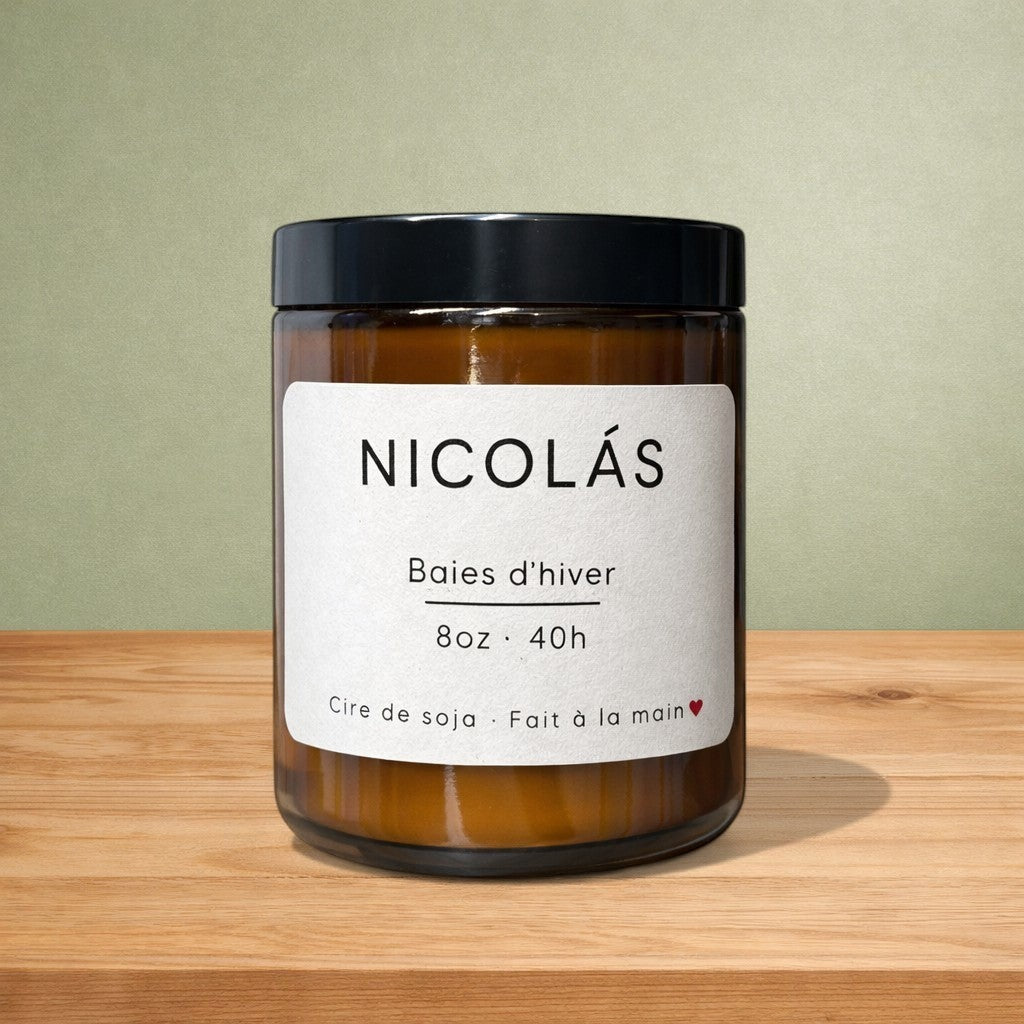 Bougie de soya NICOLÁS  baies d'hiver