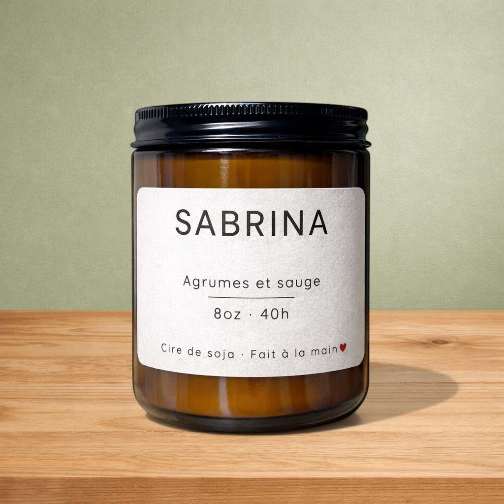 Bougie de soya SABRINA agrumes & sauge