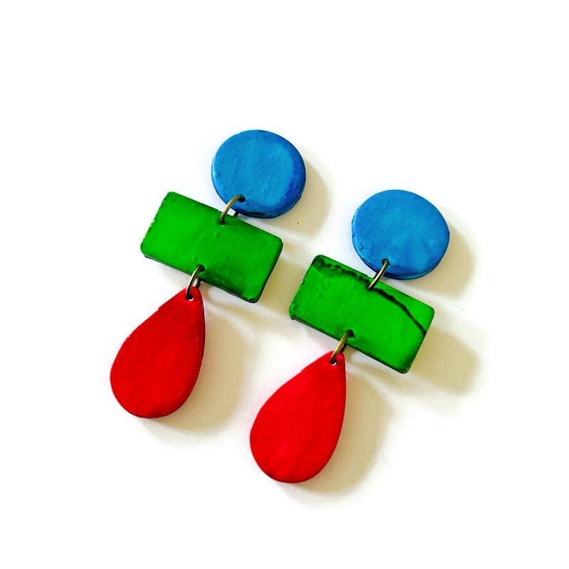 Long Colorful Statement Earrings for Summer