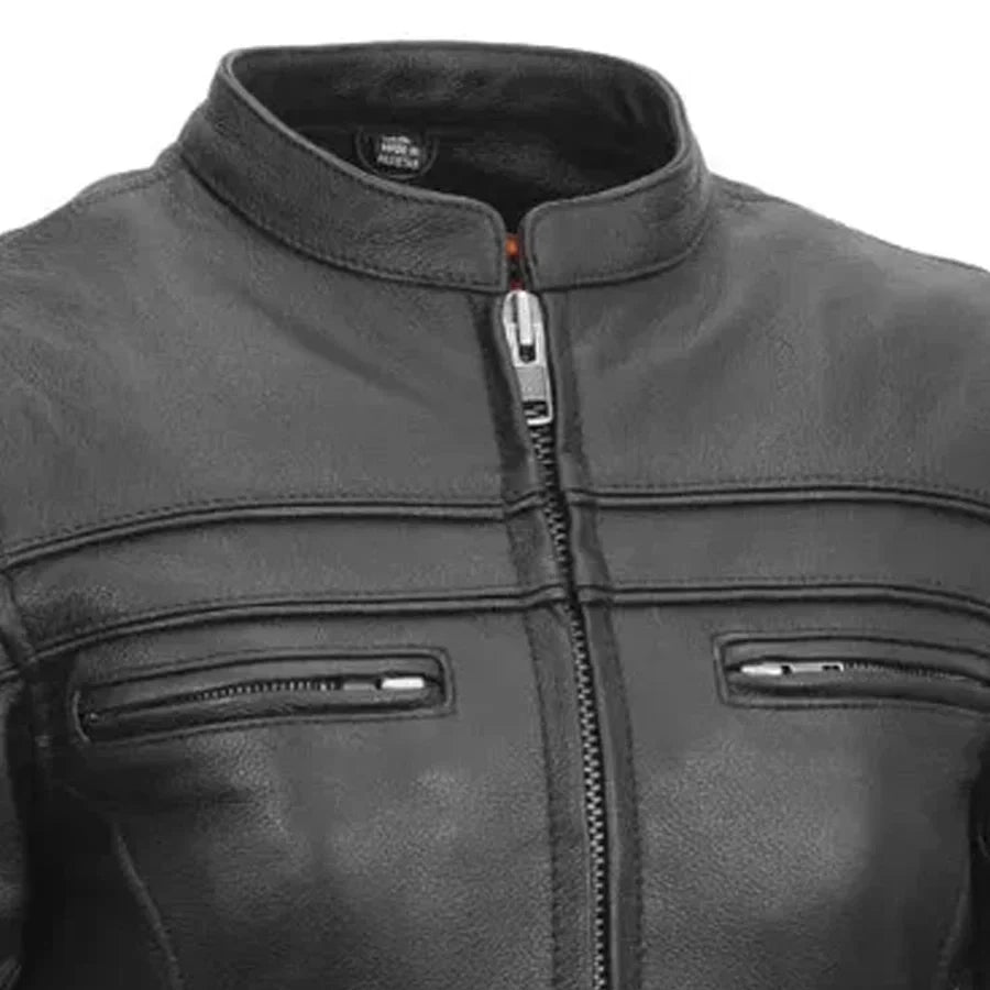 Women's Motorcycle Jacket. Vented Cowhide with Zip-Out Thermal Liner