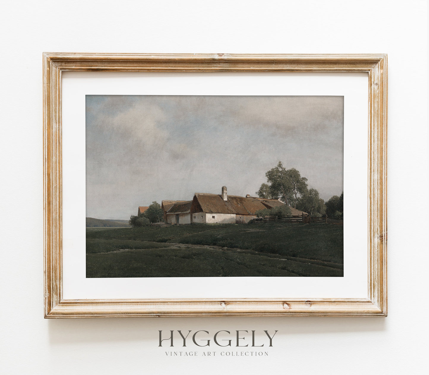 Vintage Hilltop Cottage Landscape Art Print L0165