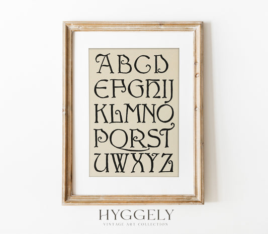 Antique Alphabet Art Print SK0154