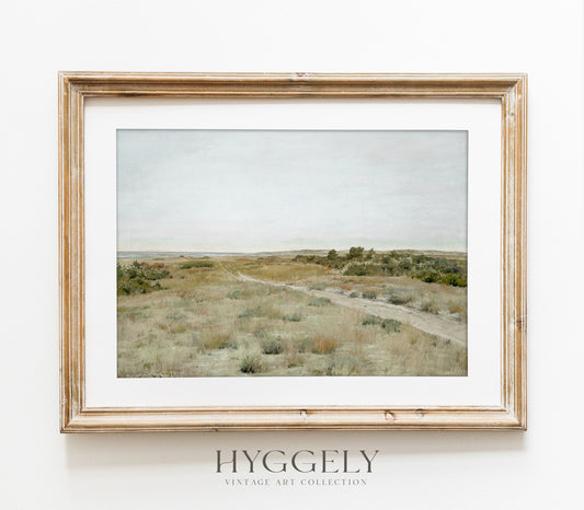 Vintage Spring Field Pastel Landscape Art Print L0219