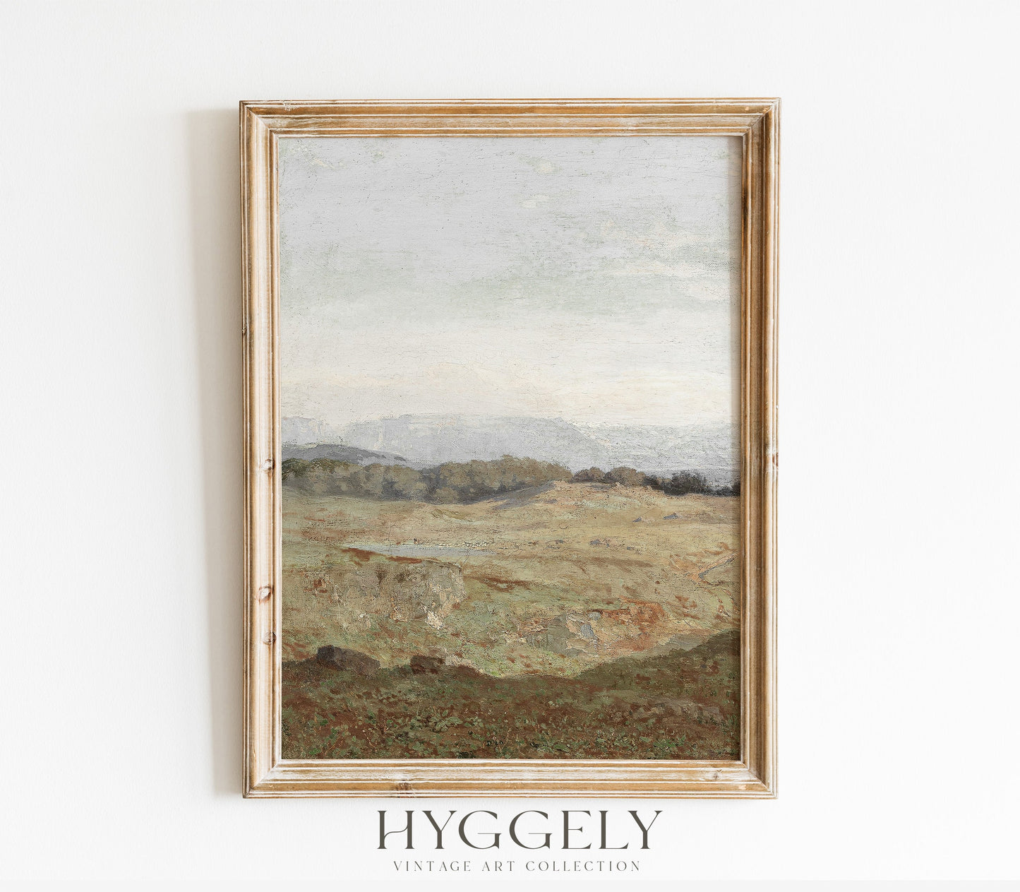 Vintage Landscape Overcast Painting L0223A