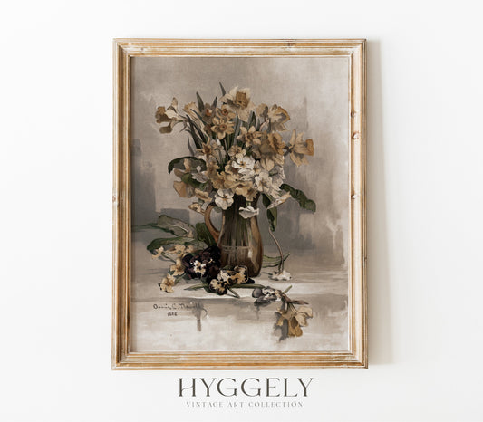Vintage Floral Vase Still Life Art Print S0206