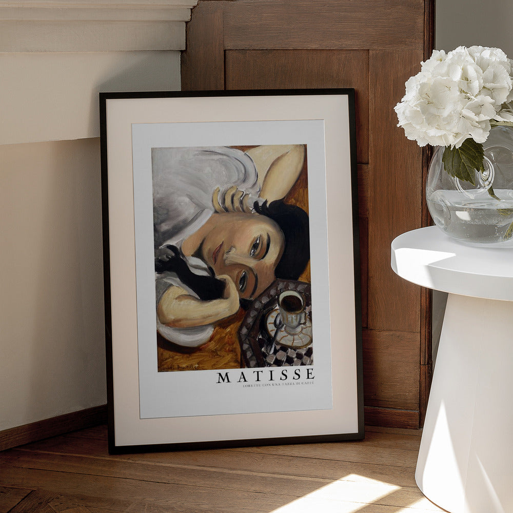 Wall art Lorette Con Una Tazza Di Caffe 1916 Boarder