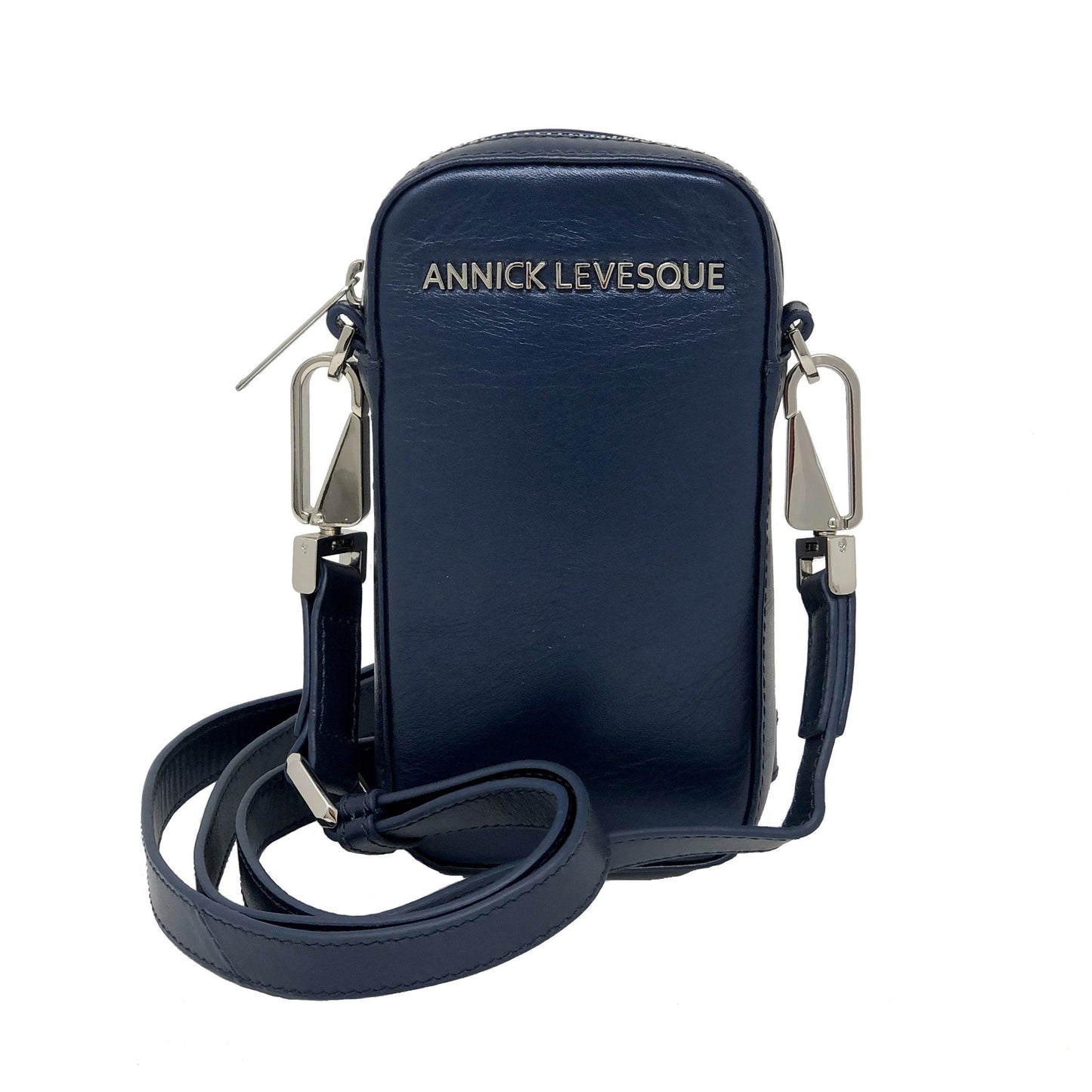 Petit Sac à bandoulière en Cuir Bleu Marine | Marie-Pierre