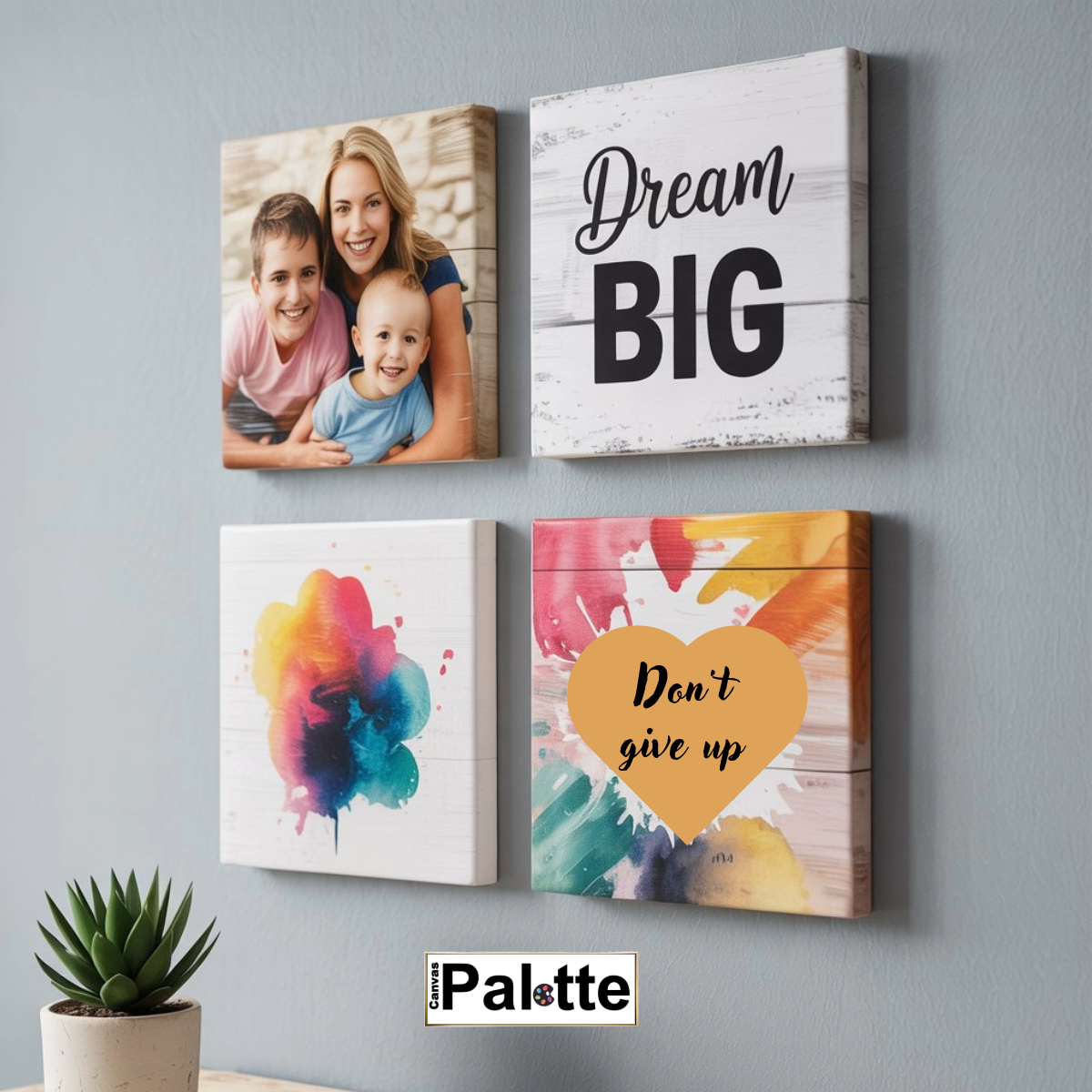 Set of 4 custom canvases 8" x 8"