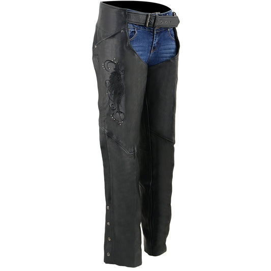 BOL/Open Road Women's Suede Wing Design Leather Chaps
