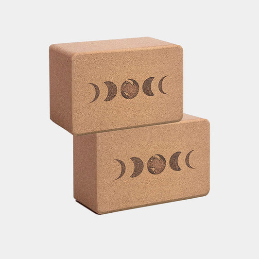 Pair of Moon Cork Yoga Blocks