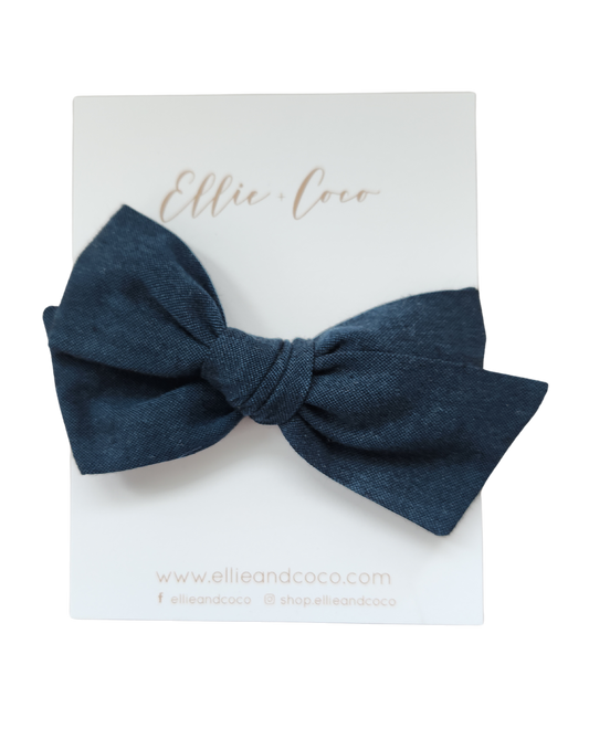 Navy Chambray Oversize Bow