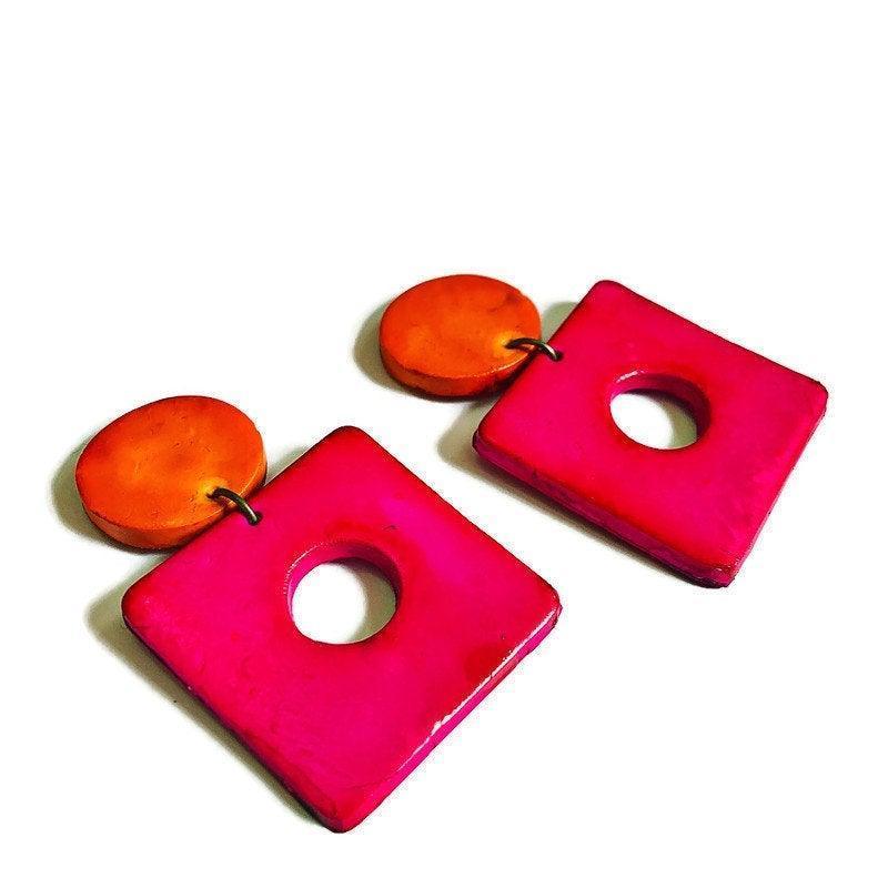 Neon Statement Jewelry Set with Matching Earrings