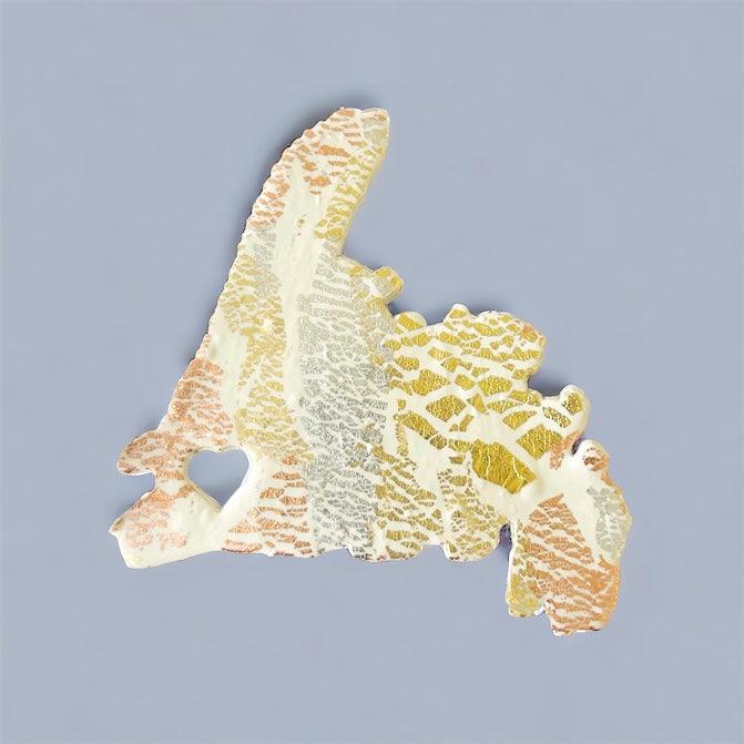 New Brunswick Fridge Magnet Handmade from Clay & Mixed Foil Flakes