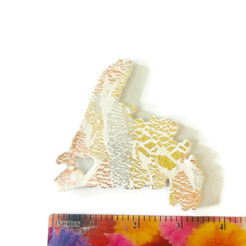 New Brunswick Fridge Magnet Handmade from Clay & Mixed Foil Flakes
