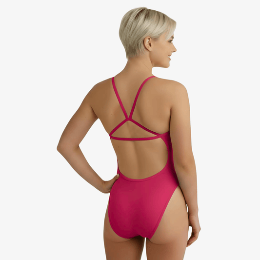 Berry Open-Back One-Piece Women's Performance Swimsuit by Norca