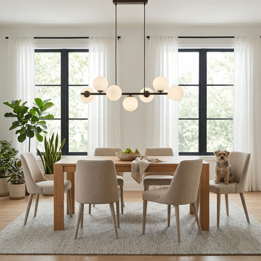 ESTERA 7-Light Scandinavian Glass Pendant Light for Dining Table & Modern Interiors