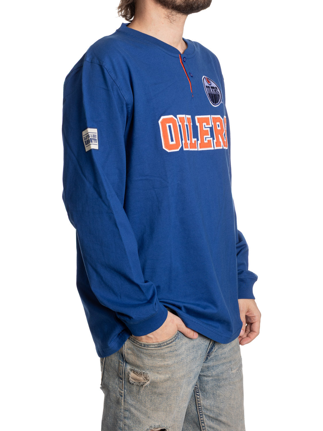 Edmonton Oilers Long Sleeve Henley