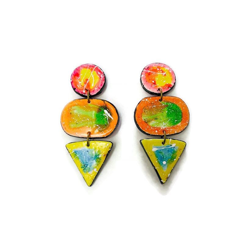 Paint Splash Jewelry Set- Lariat & Earrings