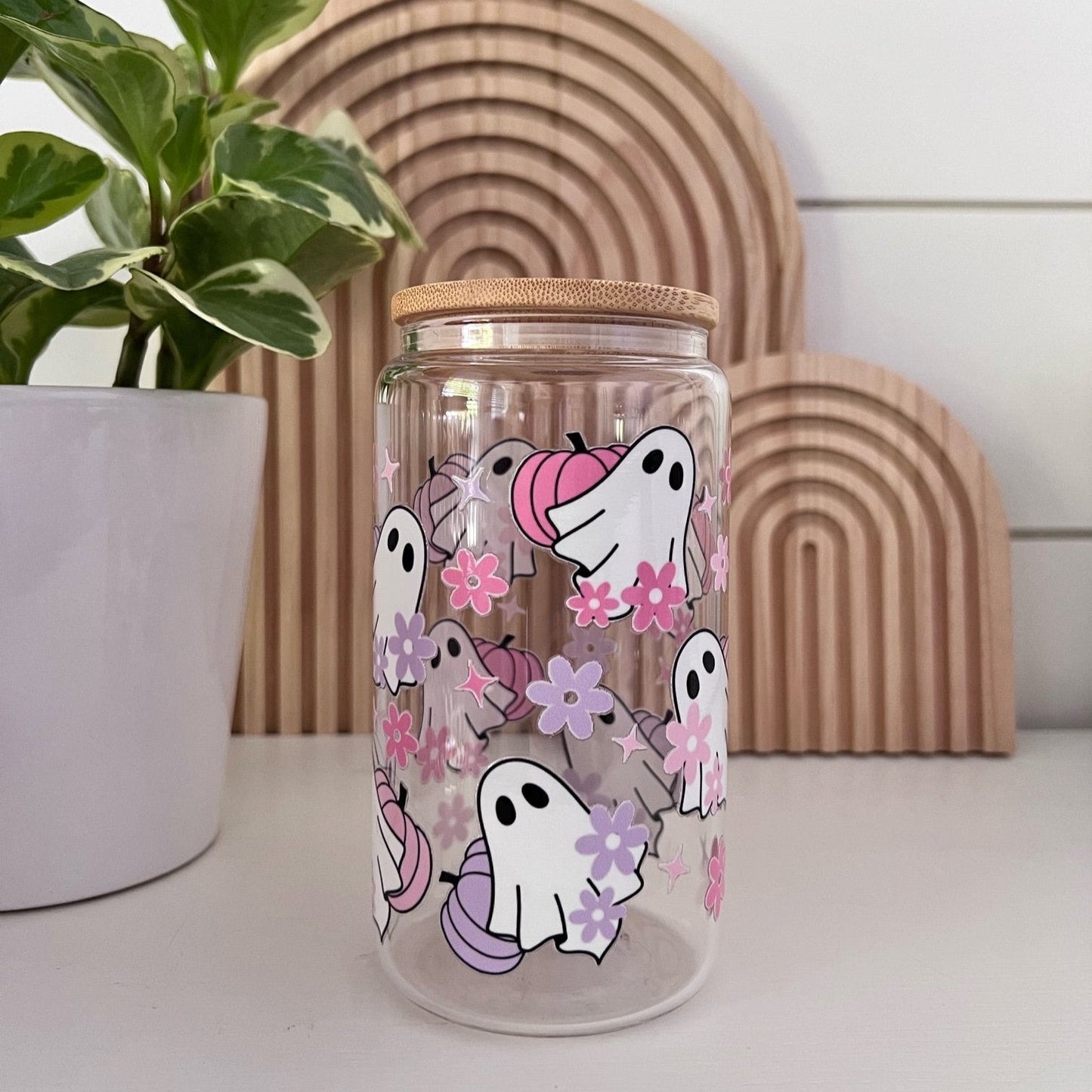 Pastel Ghost Glass Cup