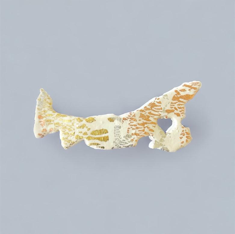 PEI Fridge Magnet Handmade from Clay & Mixed Foil Flakes