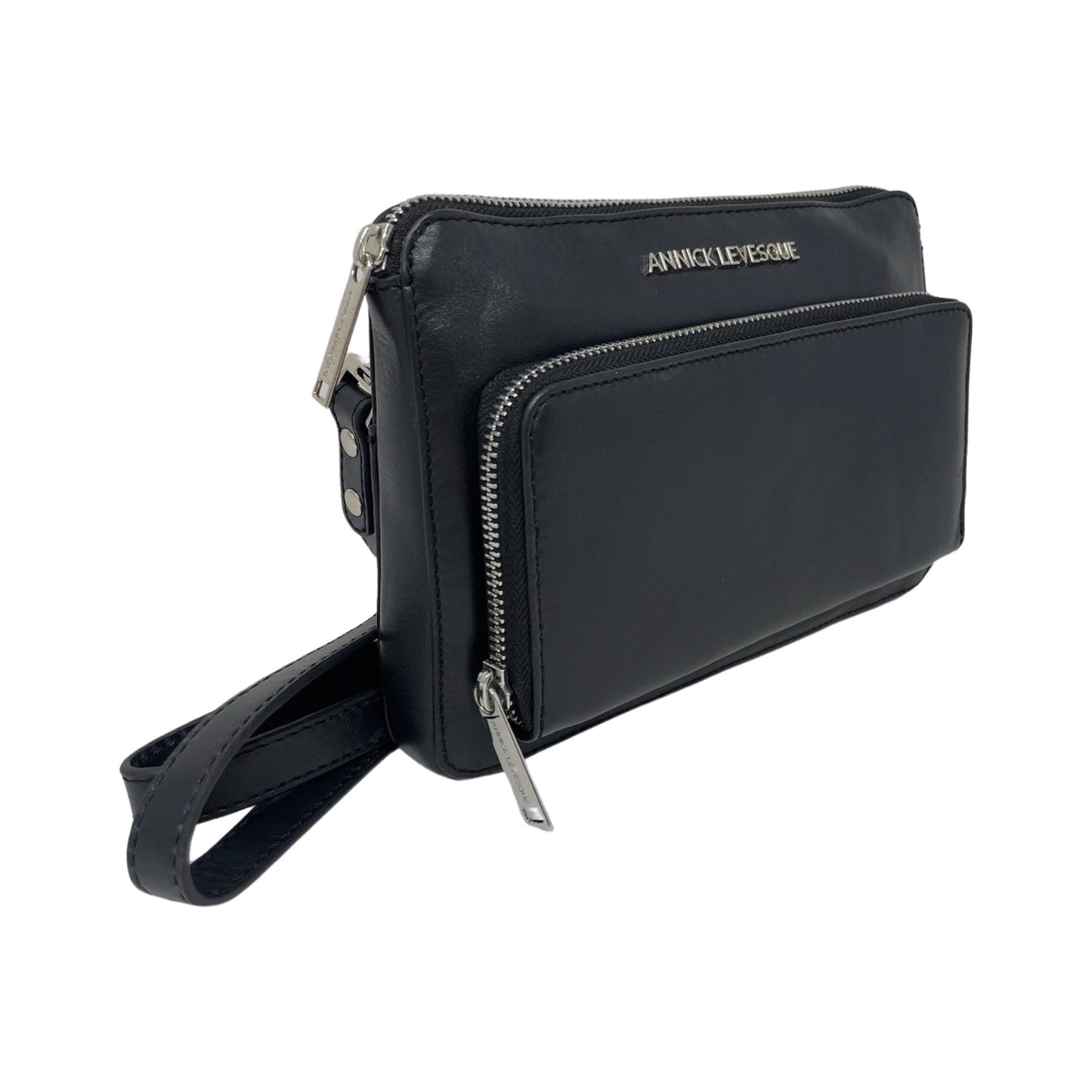 Petit sac à Bandoulière Portefeuille en Cuir Véritable noir, Carmen - PRÉCOMMANDE