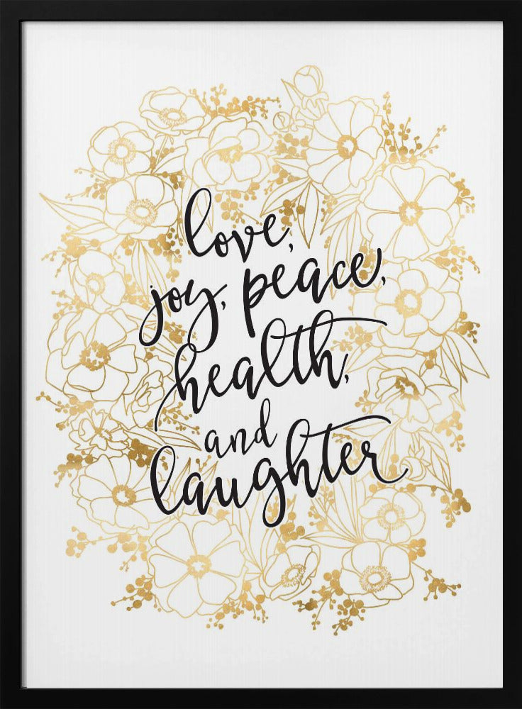 Wall art Holiday wishes with gold flowers Canvas Print