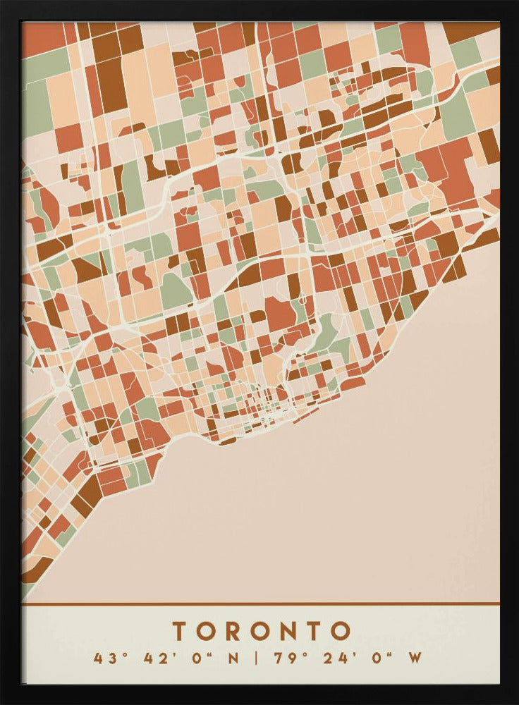 Wall art Black Maps Earth Tones 89 Canvas