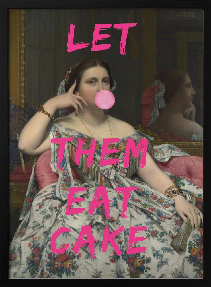 Wall art Let Them Eat Cake, Bubble Gum Vintage Portrait
